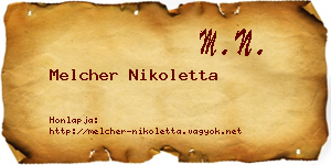 Melcher Nikoletta névjegykártya