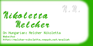 nikoletta melcher business card